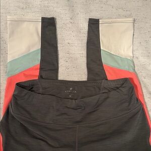 Athleta Women's Gray Coral, Turquoise and White leggings!